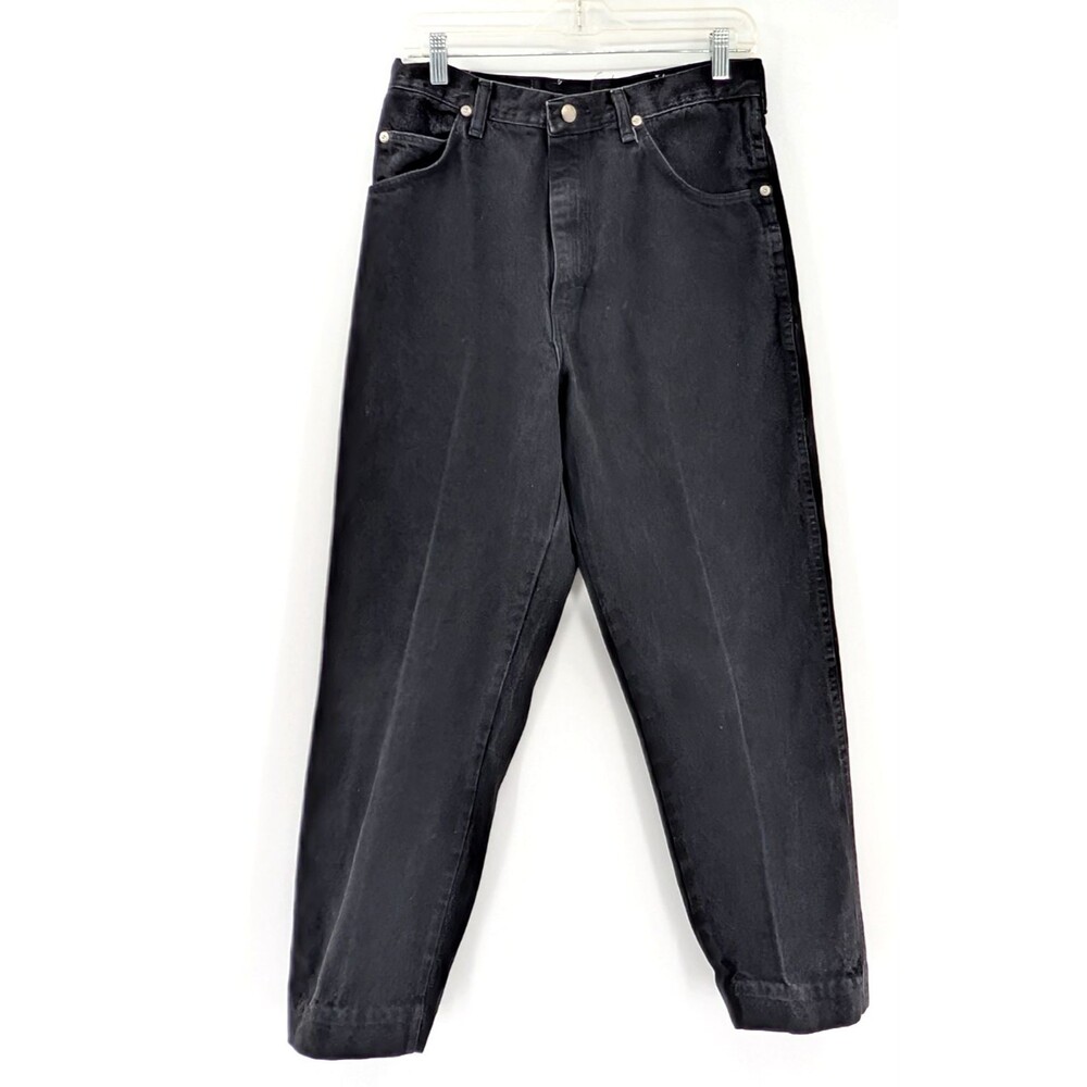 Wrangler Black Denim High Rise Straight Leg Western Classic Jeans Size 30/29